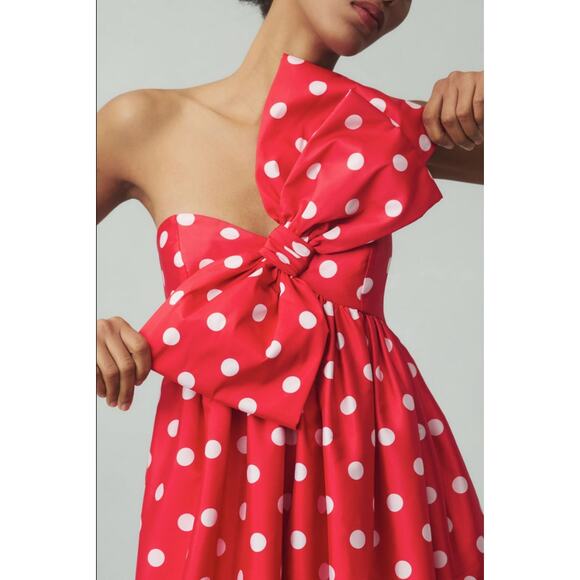 Anthropologie Atsu Bow Red White Polka Dot Maxi Dress XS NEW NWT! - Picture 2 of 7